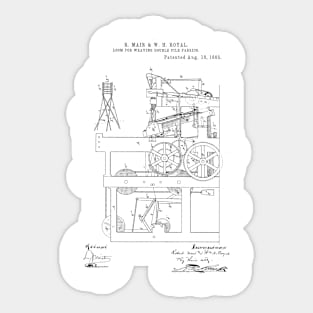 Loom for Weaving double pile fabric Vintage Patent Hand Drawing Sticker